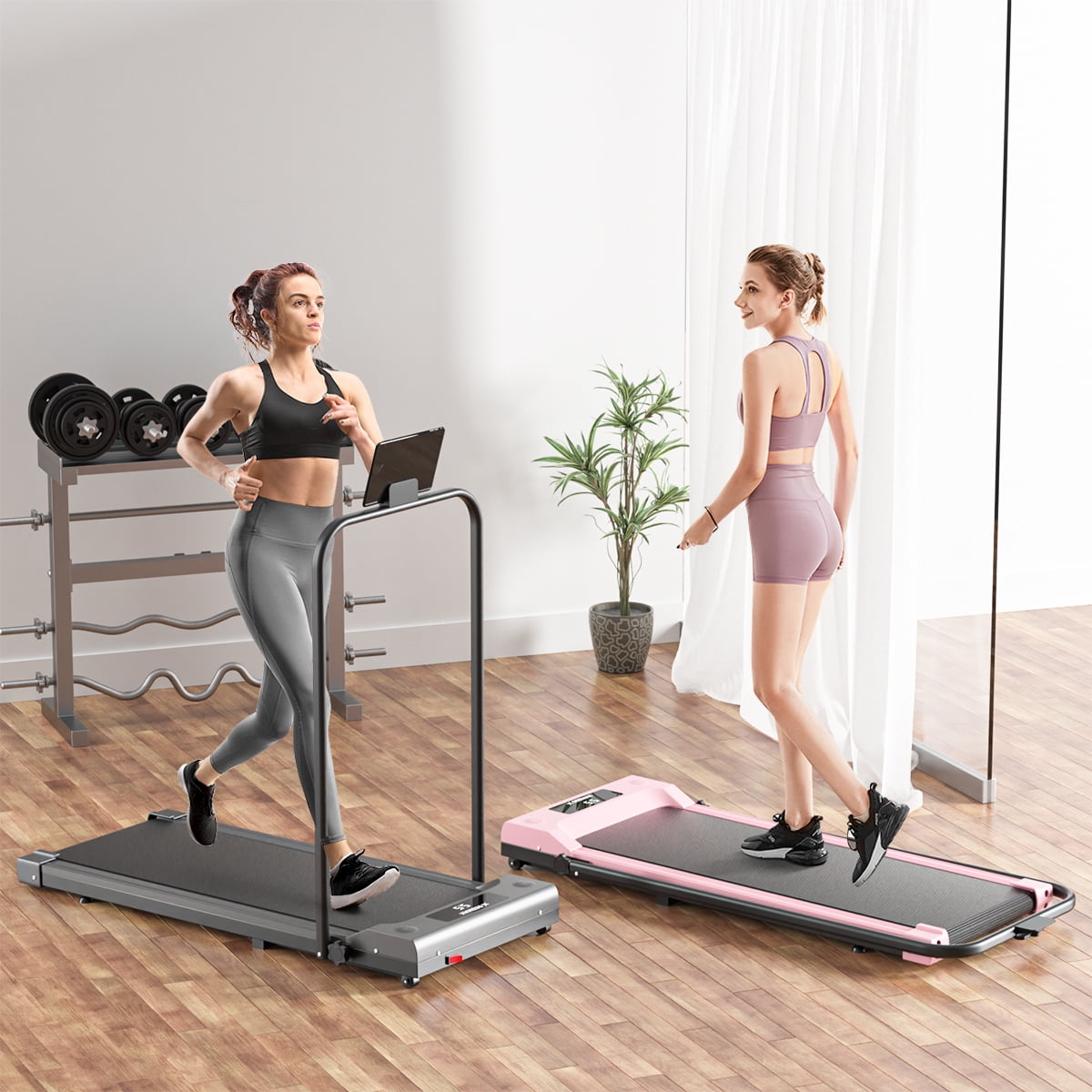 550W Electric Treadmill for Home Gyms 7.5mph Bluetooth Treadmill for Home Cardio 