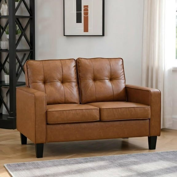 Resenkos Coffee Table with Tempered Glass Top, Wood Frame, Storage Shelf, X-Brace, White Oak