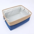 thumbnail image 3 of Unique Bargains Storage Bin with Handle Fabric Cube Dark Blue/Brown 16*12.5*8in, 3 of 8