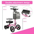 thumbnail image 7 of COSYWILL Steerable Knee Scooter,Economy Knee Walker,All Terrain Foldable Medical Scooter for Foot Injuries Crutches Alternative,Pink, 7 of 7