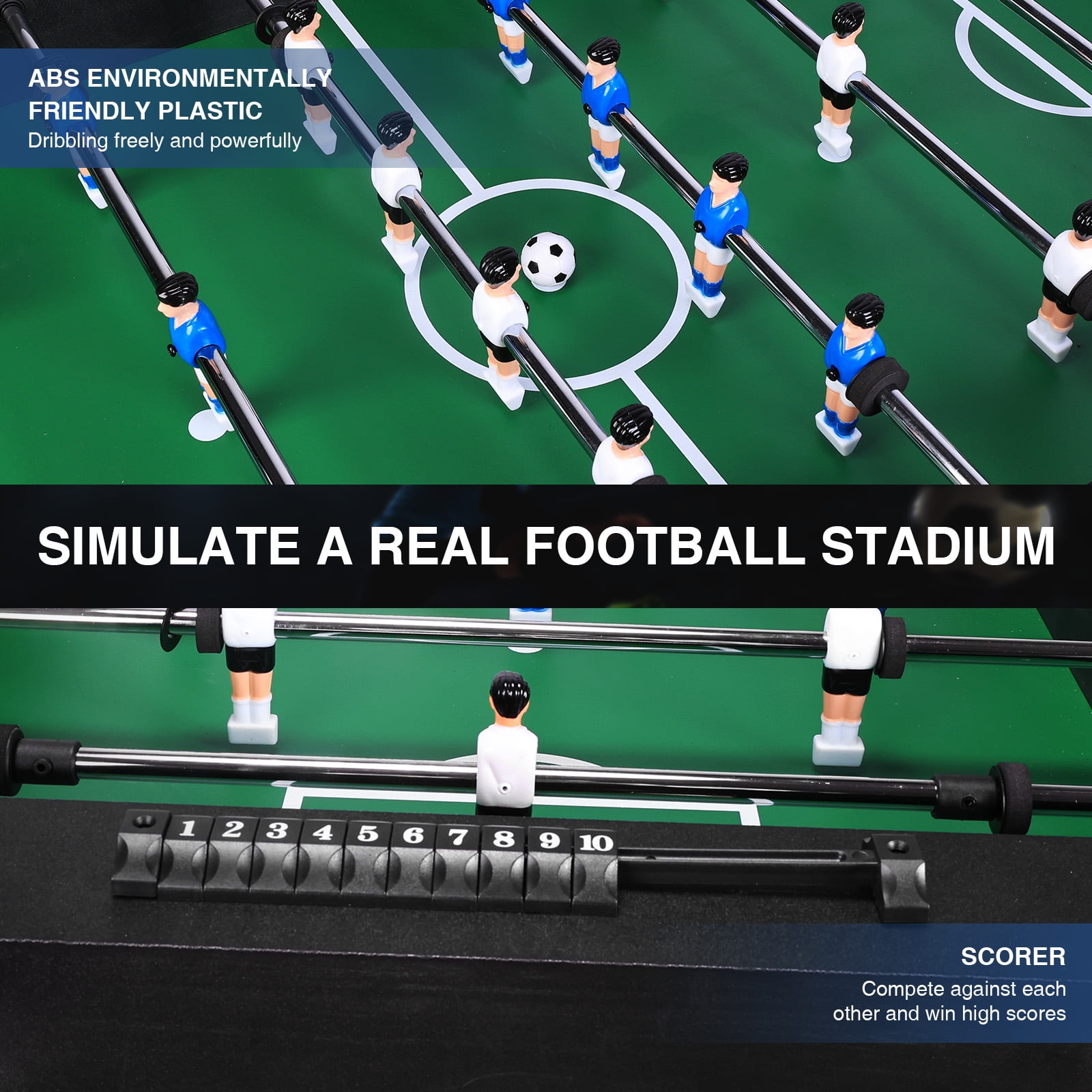 golytefs Competition Sized Foosball Desk Wear Resist Manual Football Playing Table Reusable for Friends And Family Playing