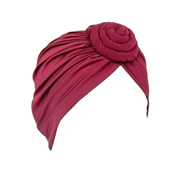 Turbante africano Jygee Disc, ingenioso, preatado, elegante, de alta elasticidad, para la cabeza, para mujer, color vino tinto