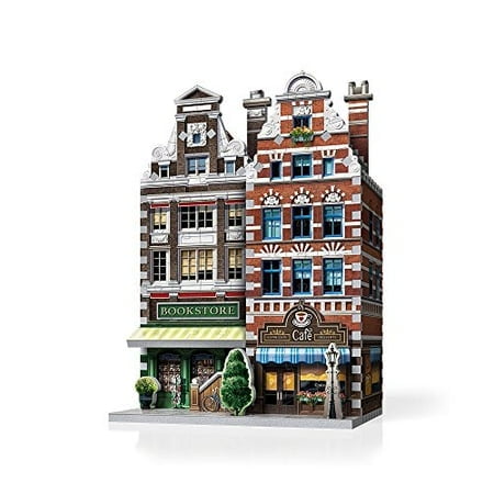 WREBBIT Casse-Tête 3D Urbania Café – 285 Pcs Ajustées avec Support en Mousse – Design Autoportant Robuste – Remplacement de Pièce Portable – Qualité de Collection