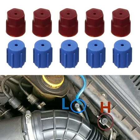 MATCC 10pcs Air Conditioning A/C Charging Port Service Caps Cover R134a 13mm & 16mm RED & BLUE Universal Car Vehicle Auto SUV Van Truck (Best Car Air Conditioning Service)