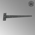 thumbnail image 2 of Renovator's Supply Black T Strap Door Hinge Black RSF Iron Light Duty Door Hinge 11"x3.12x6" Antique Style Slotted Pyramid Head Screws, 2 of 9