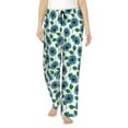 thumbnail image 2 of Goofa Blue Sunflowers Printed Soft Pajama Pants for Women, Wide Leg Comfy Casual Lounge Yoga Pants-X-Large, 2 of 9