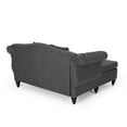 thumbnail image 5 of GDF Studio Horeb Contemporary Indoor Fabric Tufted Double Chaise Lounge, Charcoal and Dark Brown, 5 of 7