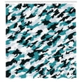 thumbnail image 3 of Ambesonne Ocean Shower Curtain, Aquatic Camouflage Tile, 69"Wx84"L, Dark Green White, 3 of 3