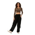 thumbnail image 3 of Gothic Cargo Pants Women Baggy High Waisted Y2k Pants Wide Leg with Pockets Drawstring Streetwear Casual Harajuku Joggers, 3 of 5