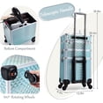 thumbnail image 6 of 3 in 1 Rolling Makeup Case Professional  Cosmetic Train Case Organizer Lockable Cosmetology Trolley, 6 of 7