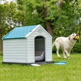 thumbnail image 3 of Homall Dog Kennel Plastic Dog House Indoor Outdoor for Large Dogs, 27.6 inch All Weather Doghouse Puppy Shelter with Air Vents, Elevated Floor Ventilate, Blue, 3 of 8