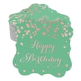 thumbnail image 1 of Inkdotpot Real Rose Gold Foil Happy Birthday Tags Favor Bracket Shape Hang Pack Of 50 Paper Tags, 1 of 6