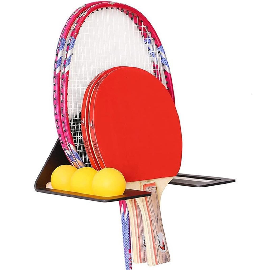 Yihuala Robust Iron Pingpong Paddle Holder Wall Mount Rack for Table Tennis Display and Storage