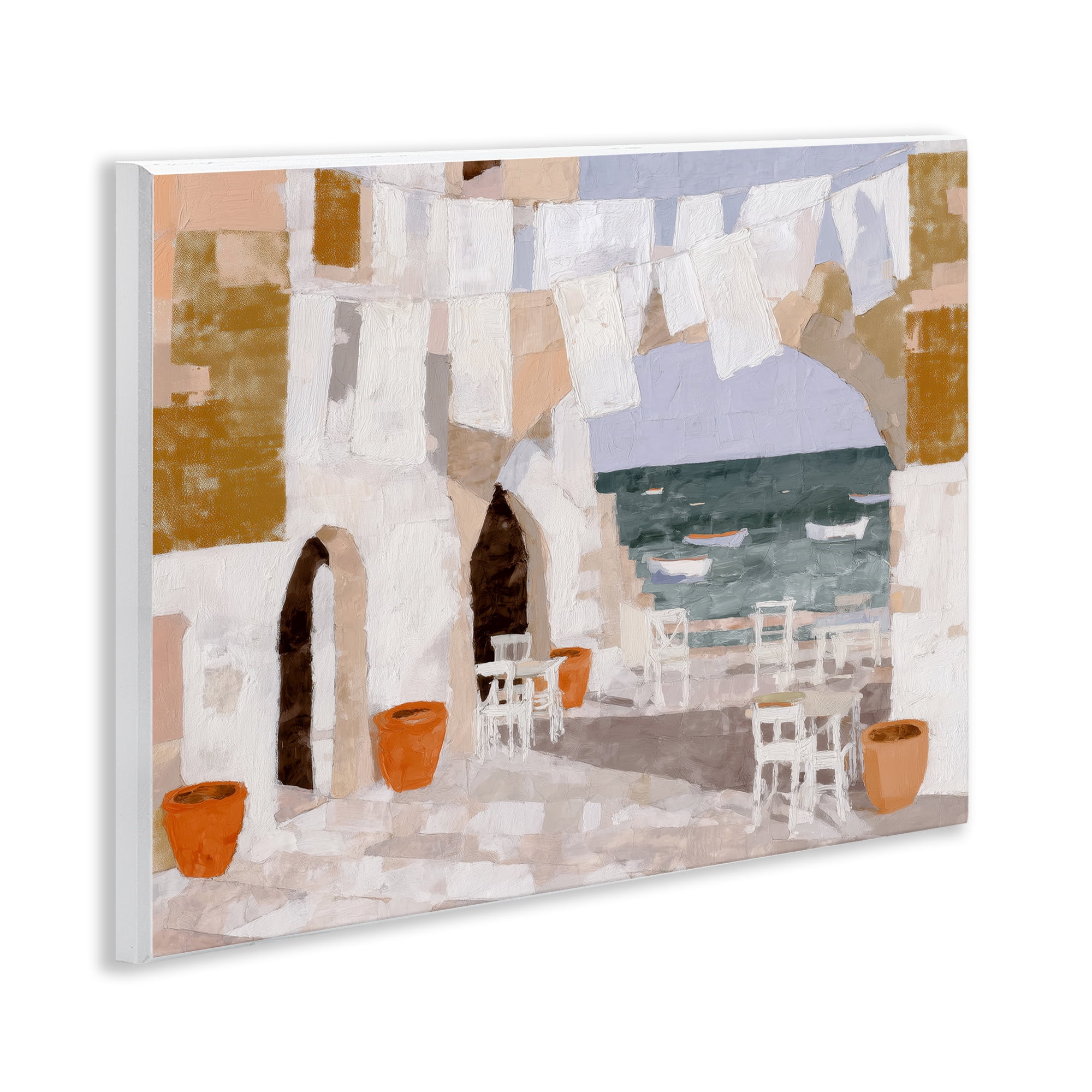 Stupell Industries Coastal Village Plaza Laundry Wall Plaque Art, design by Chromatic Storm Studio