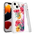 thumbnail image 4 of For Apple iPhone 14 Max (6.7") Quicksand Glitter Design Colorful Waterfall Liquid Floating Sparkle Bling Rubber Hard Phone Case Cover by Xpression - Blooming Flowers, 4 of 8
