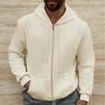 thumbnail image 2 of WRKEKC Hoodies for Men Solid Color Hooded Zip Up Sweatshirt Jacket Waffle Knit for Fall Winter Casual Sports and Daily Wear, 2 of 9