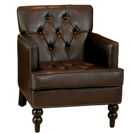 Randi Brown Bonded Leather Club Chair