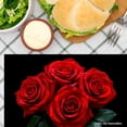 thumbnail image 3 of Joocar Red Roses Floral Design Linen Table Mats Set Of 4 For Home Kitchen Table Decor 12x18 inch, 3 of 5