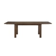 thumbnail image 2 of Benzara Rectangular Poplar Wood Dining Table with Extendable Leaf, Dark Oak Brown, 2 of 5