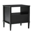 thumbnail image 2 of Pemberly Row Modern 20" Spindle Leg Solid Wood Nightstand in Black, 2 of 12