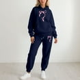 thumbnail image 2 of Valentine's Day 2 Piece Tracksuits for Women - Cute Funny Bow Graphic Hoodie Jogger Sweatset, 2 of 4