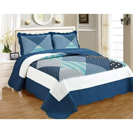 - MarCielo 3 Piece 100% Cotton Quilt Set Cotton Bedspread Floral Printed Lightweight Bedspreads Summer Bed Coverlets Cover Set Prewashed Preshrunk Quilt Set For Man Woman Queen(Gold Yellow Diamond)