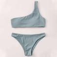 thumbnail image 1 of Traje de baño para mujer, bikini de dos piezas con soporte de acero y hombros divididos de color liso para mujer, trajes de baño para mujer, 1 of 7