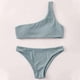 thumbnail image 1 of Traje de baño para mujer, bikini de dos piezas con soporte de acero y hombros divididos de color liso para mujer, trajes de baño para mujer, 1 of 7
