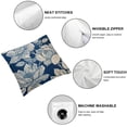 thumbnail image 4 of Nawypu  Floral Lotus Blue Flower 2pcs Pillow Cover,Flower Floral Lotus Blue Pattern Chinese Blossom Lily Cushion Throw Pillow Covers Outdoor Sofa Couch Pillowcase White, 4 of 6