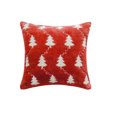 thumbnail image 1 of Red Christmas Tree Pillow Cover Plush Embroidered Tree Design Cushion Cover With Invisible Zipper For Sofa Bed Christmas Party Home Decor Holiday Throw Pillow Case, 1 of 6