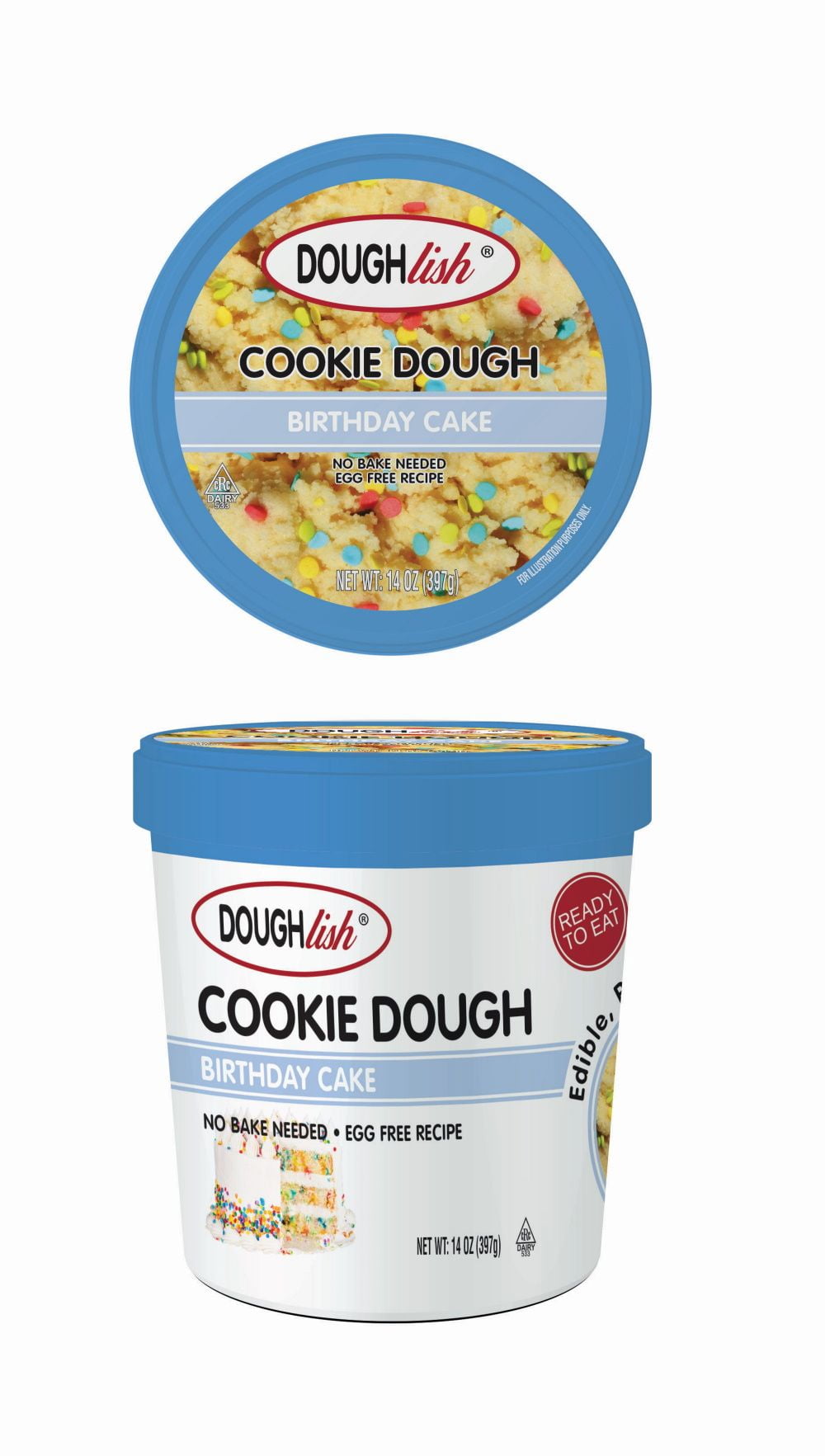 Doughlish Edible Cookie Dough Birthday Cake Pint, 14 Oz