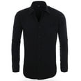 thumbnail image 3 of XDZJLR Chemise Homme Décontractée Business Couleur Unie Col à Revers Manches Longues, 3 of 3