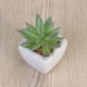 thumbnail image 2 of Cubo de plantas suculentas artificiales verdes en macetas modernas Mini maceta falsa para decoración interior y exterior (loto riendo), 2 of 5