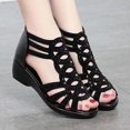 thumbnail image 1 of Sandalias romanas de cuero suave para mujer, zapatos de madre de fondo suave de verano, sandalias exteriores de moda para mujer, zapatos de cuña para mujer, 1 of 6