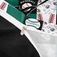 thumbnail image 4 of Castle Fairy Baseball Collage Duvet Cover King, Sport Theme Checkered King Bedding, Teal Red Black,Black Reversible,3 Pieces,1 Duvet Cover and 2 Pillowcases, 4 of 6
