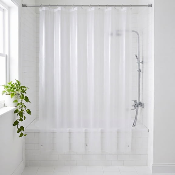 Mainstays Lightweight Waterproof PEVA Shower Liner, 70" x 72", Frosted