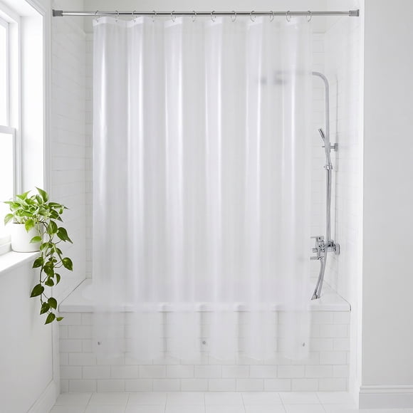 Mainstays Lightweight Waterproof PEVA Shower Liner, 70" x 72", Frosted