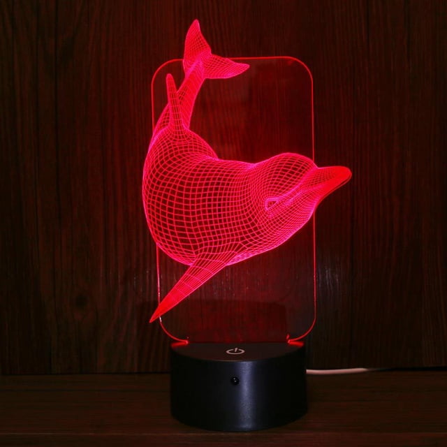Luz nocturna LED 3D con diseño de sirenas que cambian de color para niños