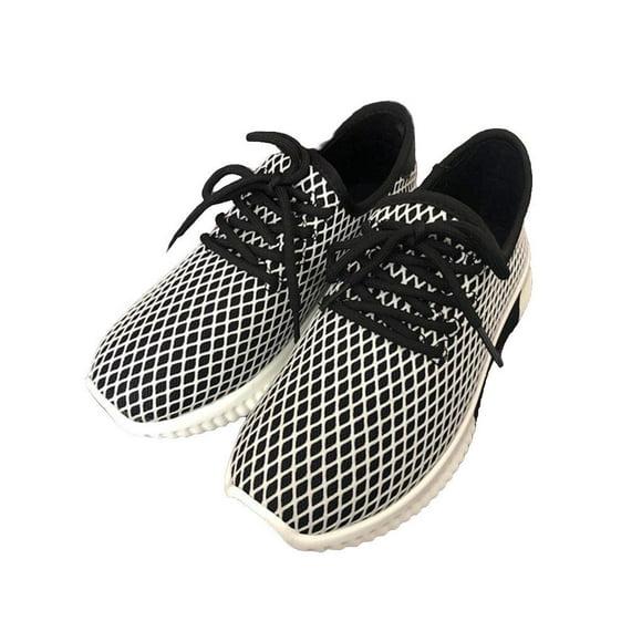 Women's Shoes Sneakers Breathable Casual Shoes Outdoor Running Shoe Skin Friendly Lightweight Walking Shoes Thick Sole Female Flat Sneaker Black 43
