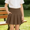 thumbnail image 2 of XAOFW Kids Back To School Skirts For Girls Pleated High Waist Stretch Sports Casual Skirt With Pockets Uniform Skirts For Girls Soft Skirts 7-8 Years, 2 of 8