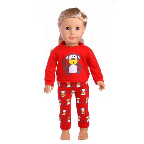 Pijama y camisón de muñeca de 15 estilos, patrón lindo, ajuste de muñeca americana de 18 pulgadas y muñeca nacida de 43Cm, accesorios de generación, juguete para niña