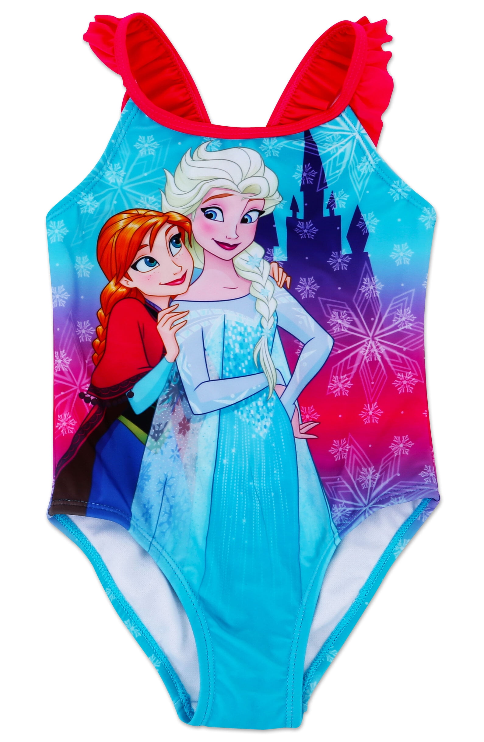 Disney Frozen Girl Toddler Summer One Piece Swimsuit Cartoon Print