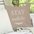 thumbnail image 3 of Welcome to Our Porch Stay Awhile Blue Farmhouse Decorative Throw Pillow Covers 18x18 Set of 2 Outdoor Porch Pillows Holiday Decorations Cushion Cases for Home Couch Front Porch Patio Decor, 3 of 6