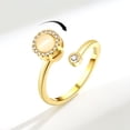 thumbnail image 4 of Fiudx Anillo Giratorio de Ópalo, Joya de Metal Giratoria, Spinner Brillante para El Dedo, Regalo para Aliviar El Estrés, Accesorio de Moda, Regalo de Cumpleaños y Navidad., 4 of 6
