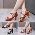 thumbnail image 6 of IWRICH Women's Latin Dance Shoes Satin Professional Ballroom Salsa Practice Performance Wedding Dancing Shoes BK2 8, 6 of 9