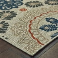 thumbnail image 2 of Oriental Weavers Latitude Indoor/Outdoor Rug - 1903W - 9'10" x 12'10" - in Gray/ Teal - Eclectic Global Style, Water, Stain and Fade Resistant, Hose Clean, Patio, Outdoor Living Area Rug, 2 of 2