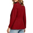 thumbnail image 6 of IUYRTFE Women's Solid Color Long Sleeve Blazer with Button and Pockets Casual Lapel Collar Work Jacket, 6 of 8