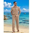 thumbnail image 2 of COOFANDY Mens White Outfit Summer Beach Outfits for Men Casual Short Sleeve Shirts and Pants Sets, 2 of 6