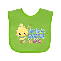 Inktastic My 1st Easter with Chick and Easter Eggs Boys Baby Bib