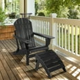 thumbnail image 1 of Gymax HDPE Adirondack Folding Ottoman Outdoor Footstool All-Weather Footrest Black, 1 of 10